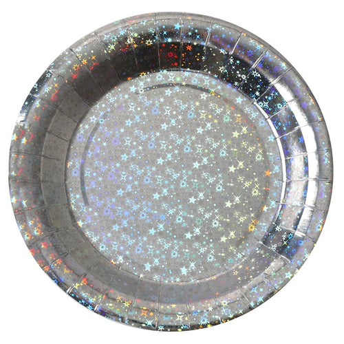 10 assiettes étincelantes 22,5 cm, or ou argent