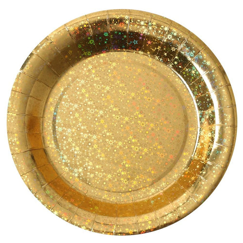 10 assiettes étincelantes 22,5 cm, or ou argent — vue 2