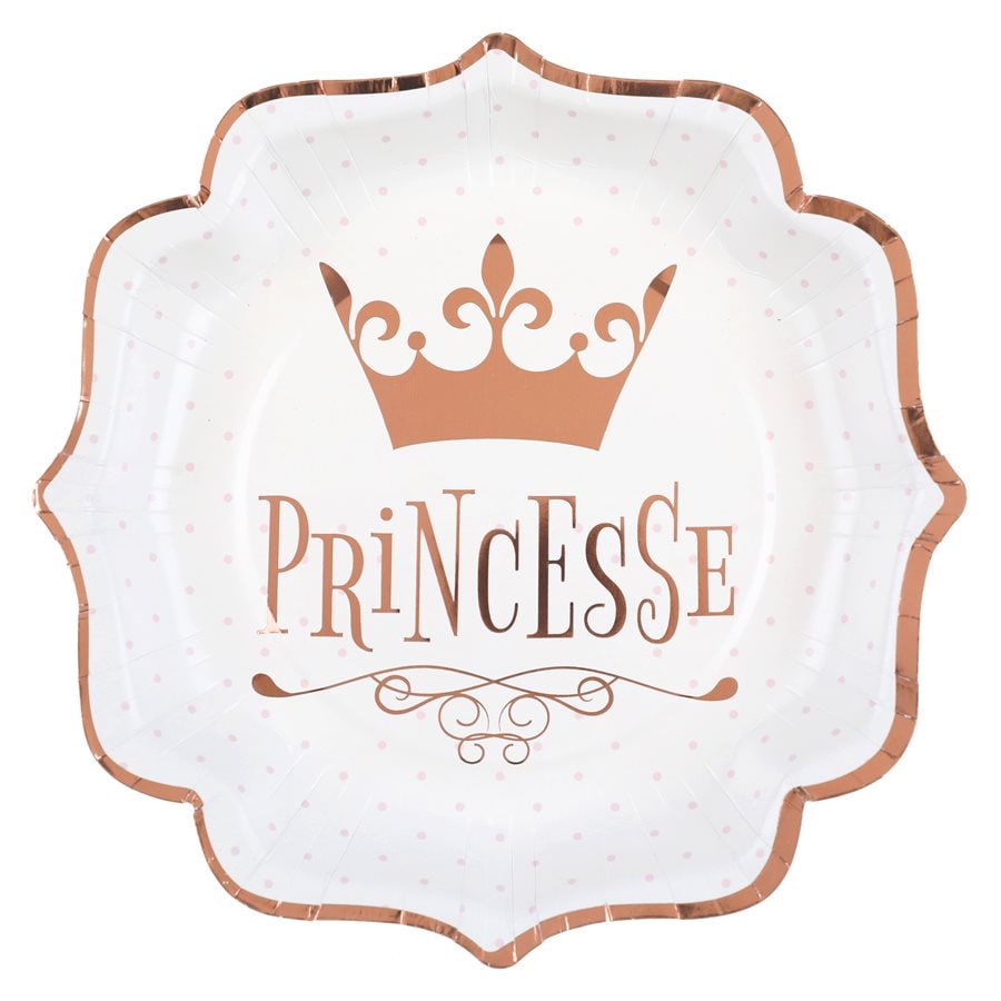 10 assiettes Princesse, rose gold