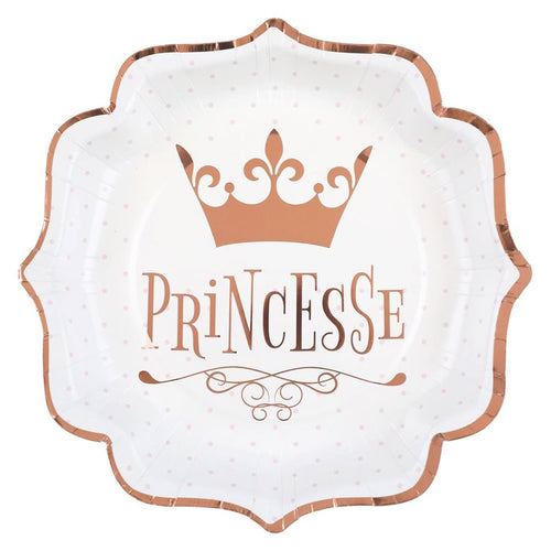 10 assiettes Princesse, rose gold