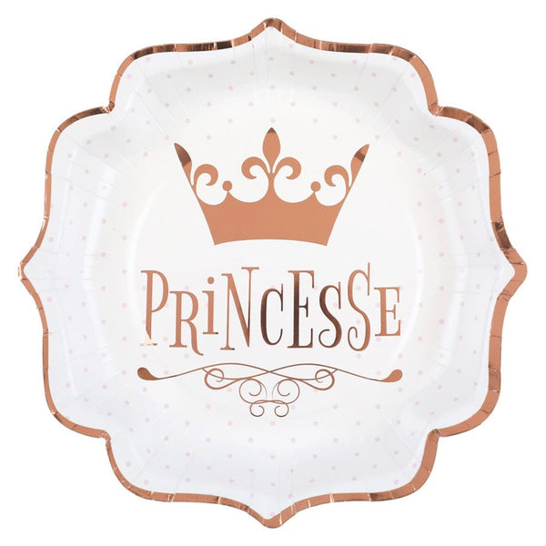 10 assiettes Princesse, rose gold