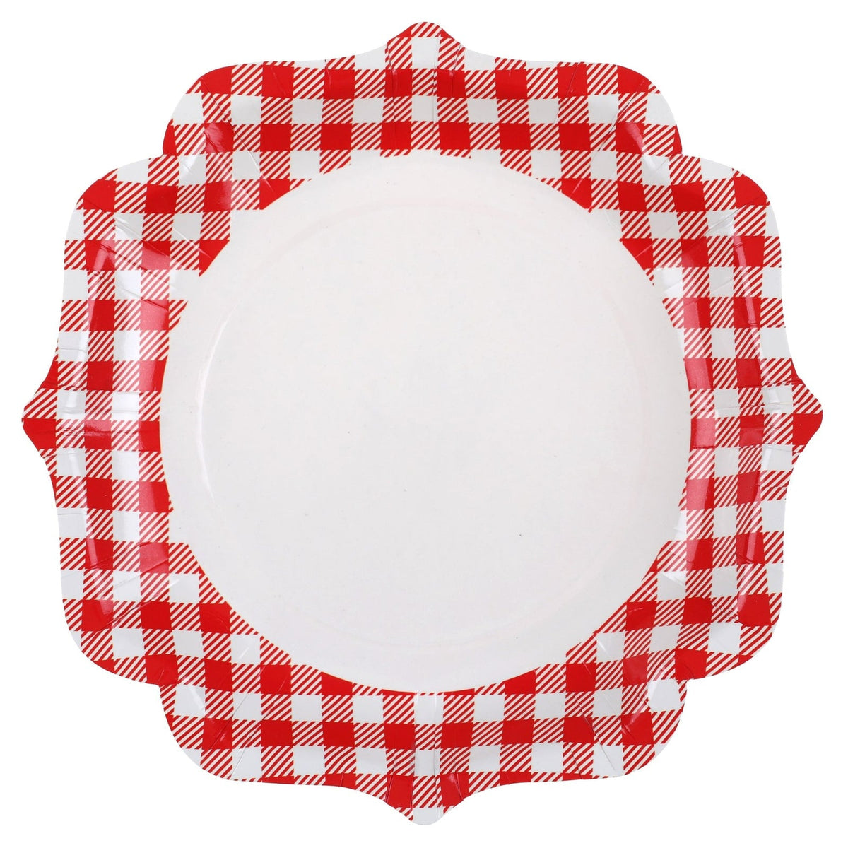 10 assiettes vichy rouge, 21 cm