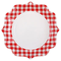 10 assiettes vichy rouge, 21 cm