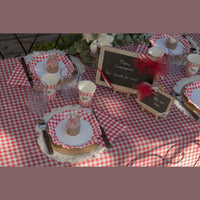 10 assiettes vichy rouge, 21 cm — vue 2