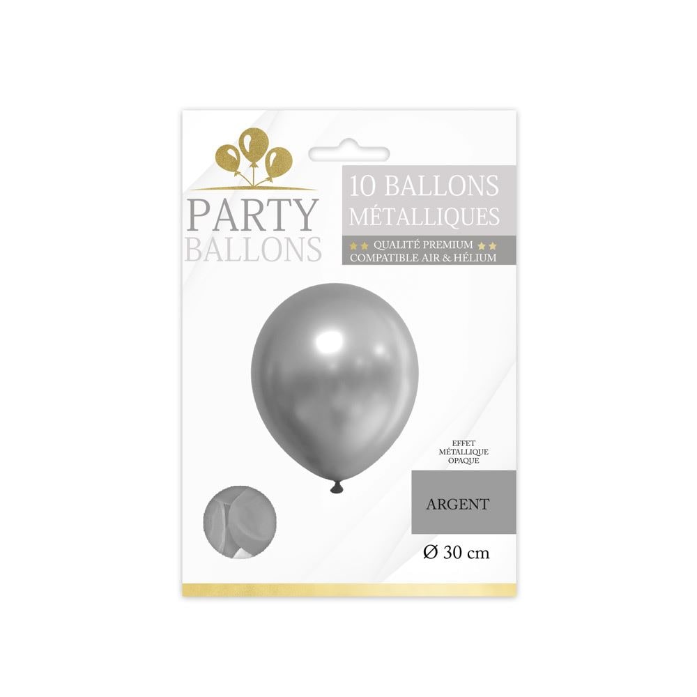 10 ballons métallisés, 30 cm — vue 2