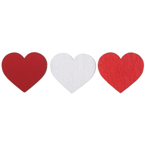 10 cœurs à parsemer rouges et blancs, 4 cm
