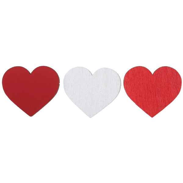 10 cœurs à parsemer rouges et blancs, 4 cm