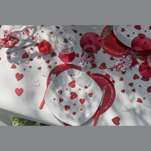 10 cœurs à parsemer rouges et blancs, 4 cm — vue 2