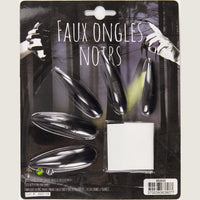 10 faux ongles longs noirs — vue 2