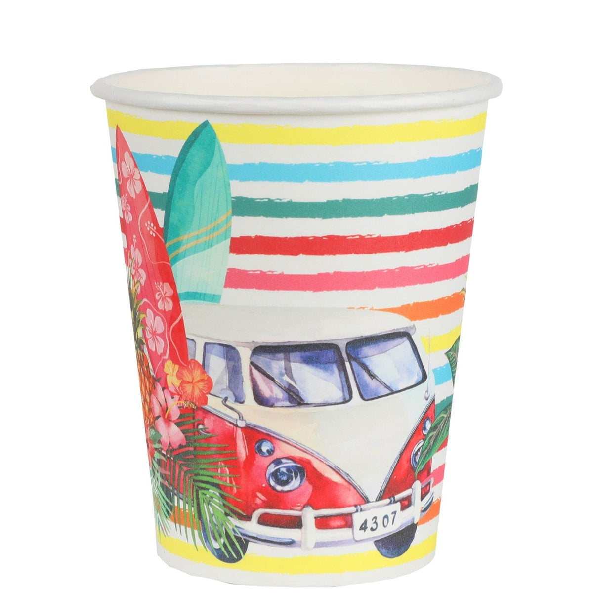 10 gobelets Aloha, van et surf