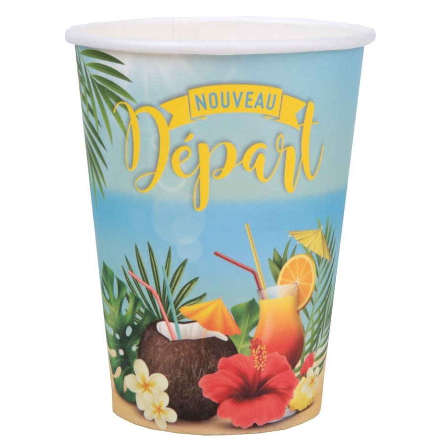 10 gobelets Nouveau départ, plage et cocktails