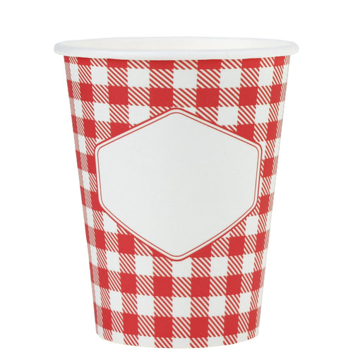 10 gobelets vichy rouge