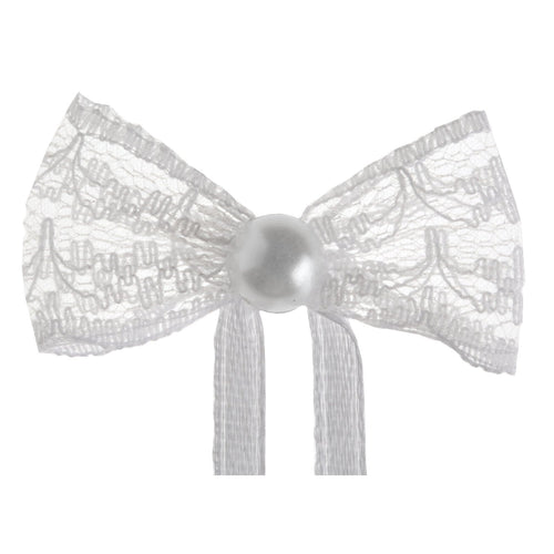 10 nœuds dentelle et ruban, avec perle