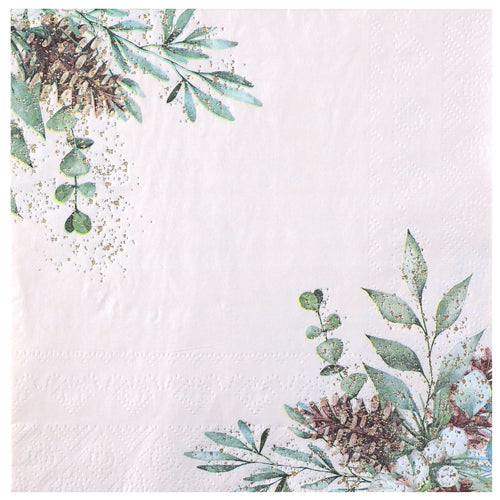 10 serviettes Douceur d'hiver, branches de sapin