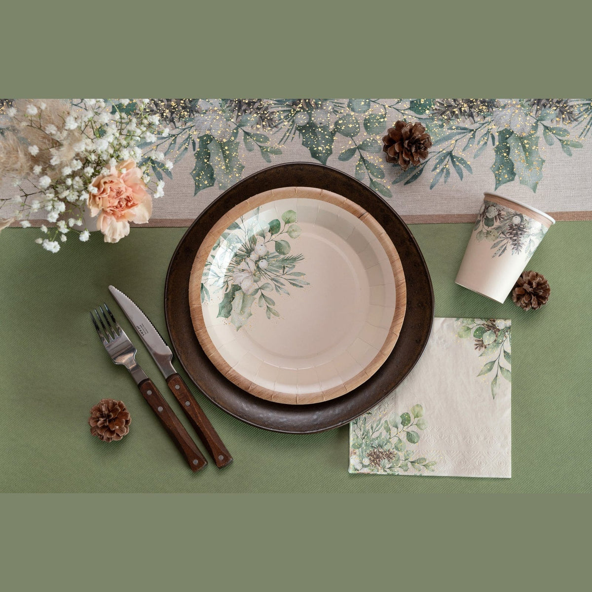 10 serviettes Douceur d'hiver, branches de sapin — vue 2