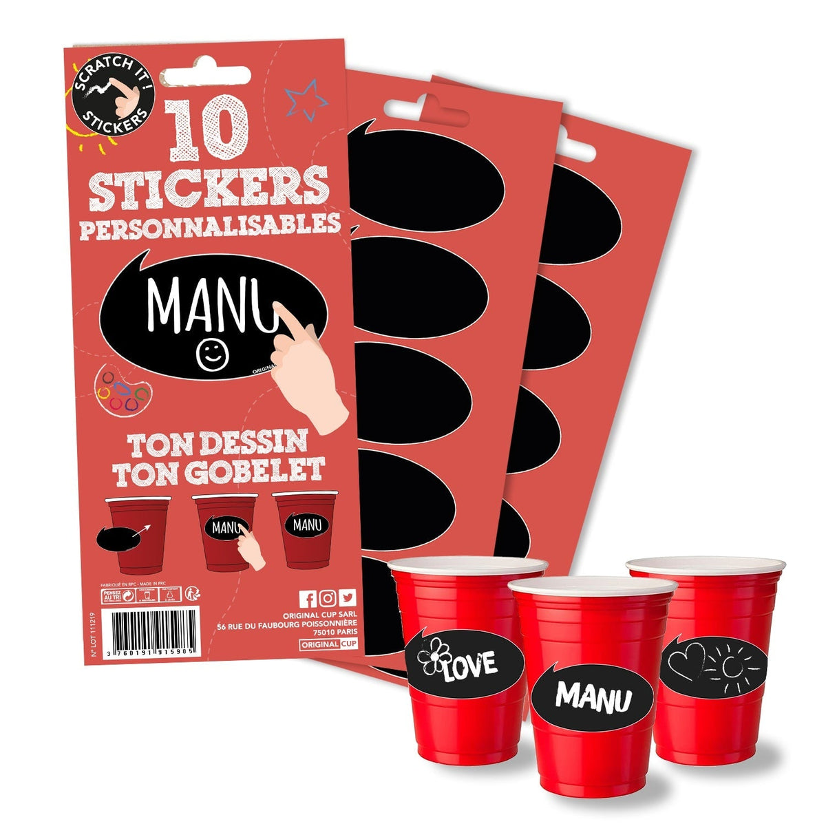10 stickers à gratter pour personnaliser