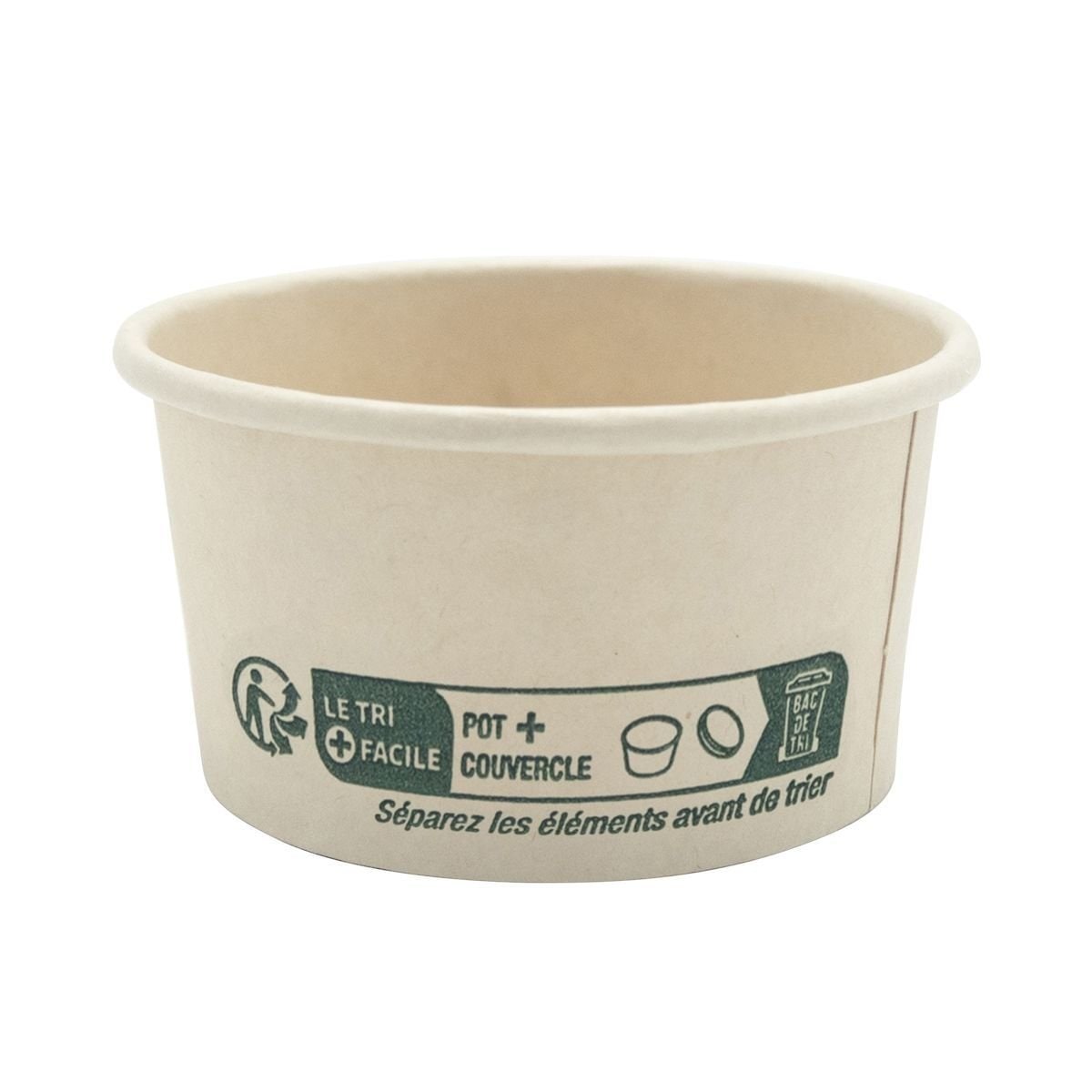 100 pots à sauce en carton bambou 60 ml