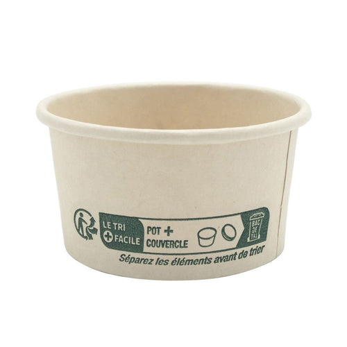 100 pots à sauce en carton bambou 60 ml