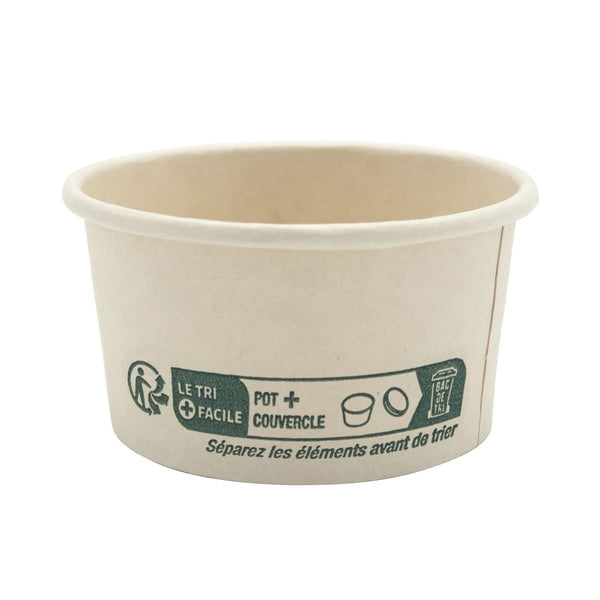 100 pots à sauce en carton bambou 60 ml