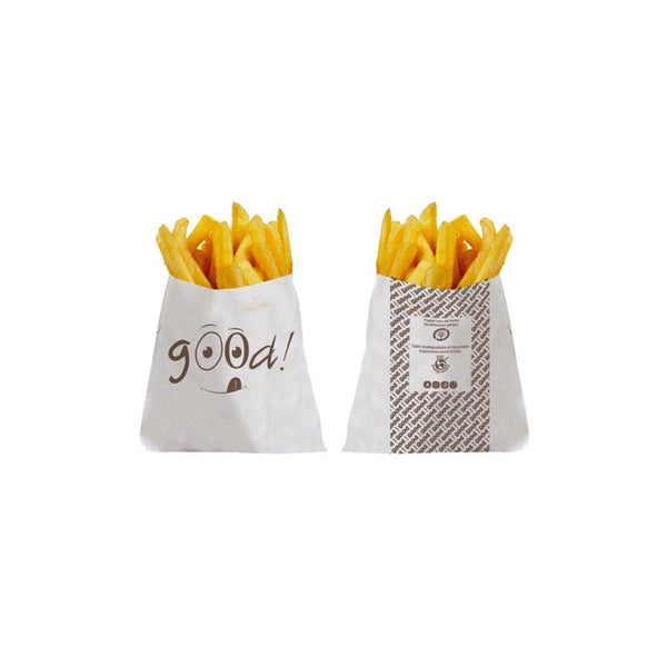 100 sachets à frites en kraft blanc