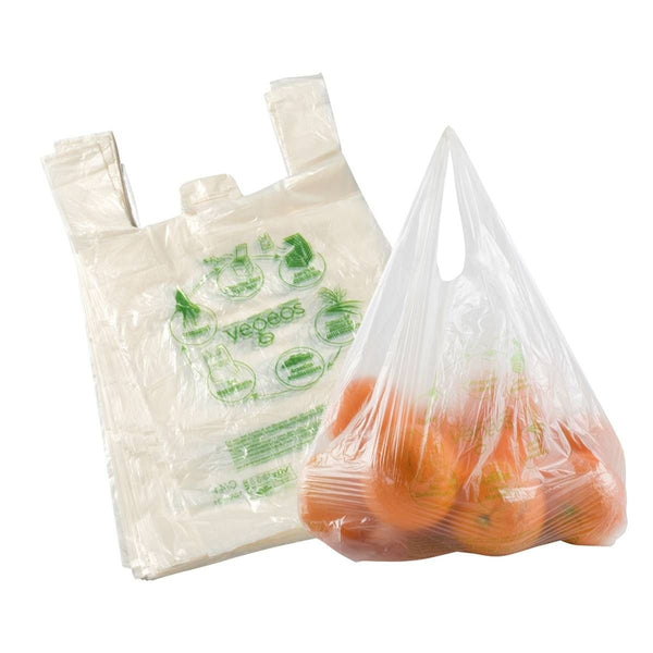 100 sacs bretelles biosourcés Végéos 30 + 14 x 50 cm