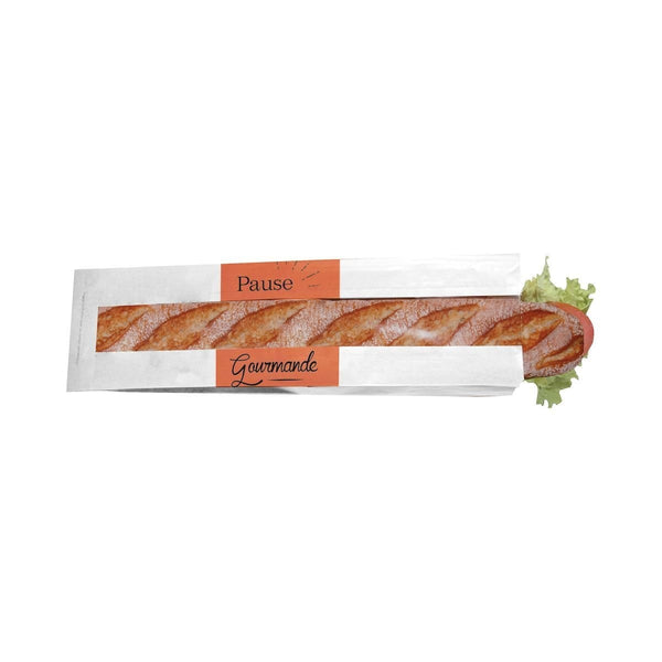 1 000 sacs sandwich à fenêtre « Pause gourmande » 10 x 34 cm