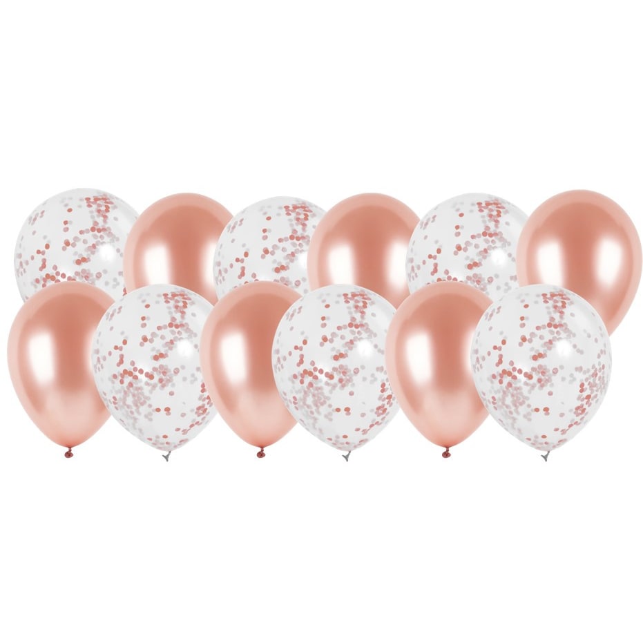 12 ballons métallisés et à confettis, 30 cm — vue 2