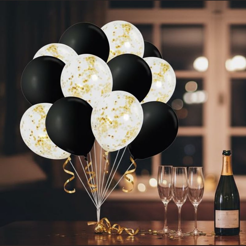 12 ballons métallisés et à confettis, 30 cm — vue 3