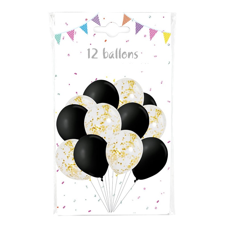 12 ballons métallisés et à confettis, 30 cm — vue 4