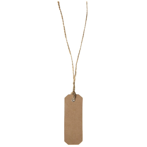 12 étiquettes kraft à cordon, 3 x 8 cm