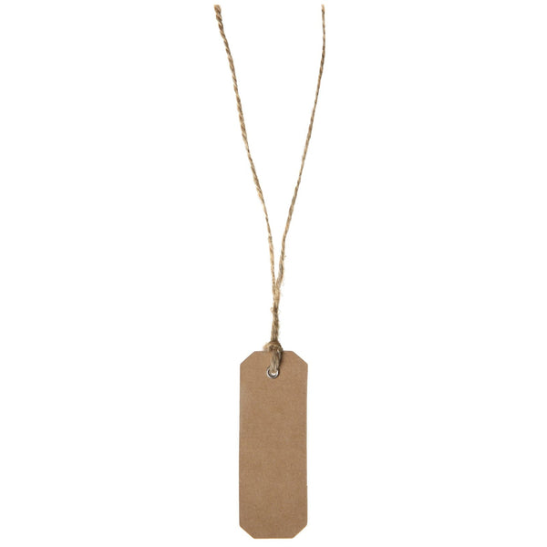 12 étiquettes kraft à cordon, 3 x 8 cm