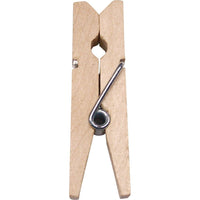 12 mini pinces en bois 3,5 cm, blanc ou naturel — Naturel