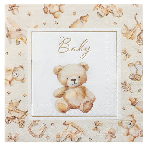 12 serviettes Baby, ourson