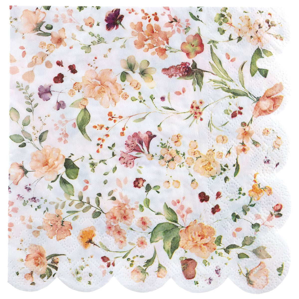 12 serviettes Herbier, fleurs des champs