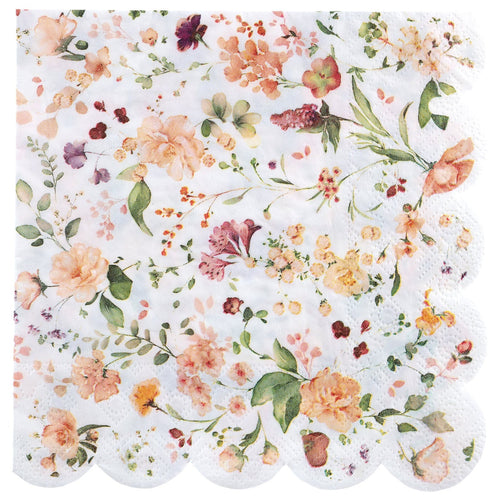 12 serviettes Herbier, fleurs des champs