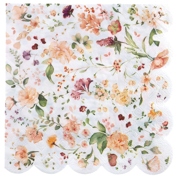12 serviettes Herbier, fleurs des champs