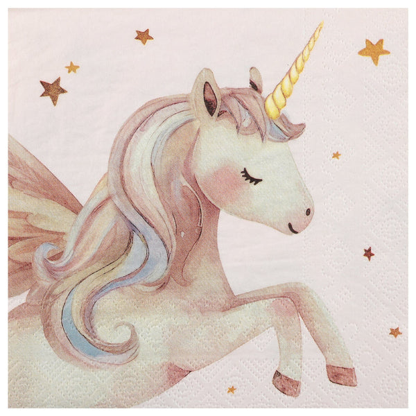 12 serviettes licorne magique