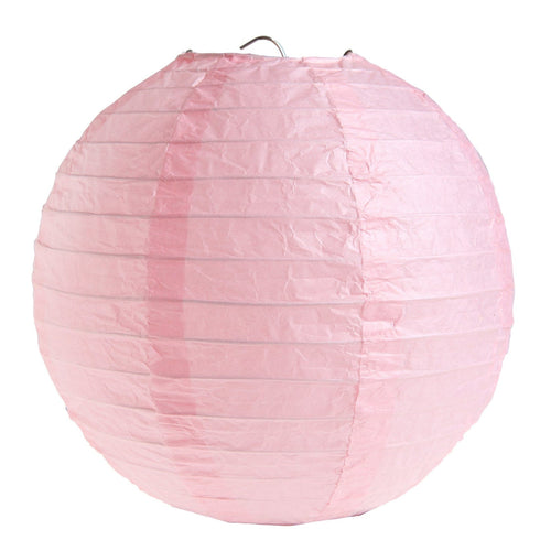 2 lanternes boules 30 cm, rose ou rouge