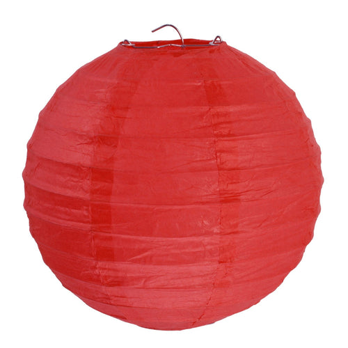2 lanternes boules 30 cm, rose ou rouge — vue 2