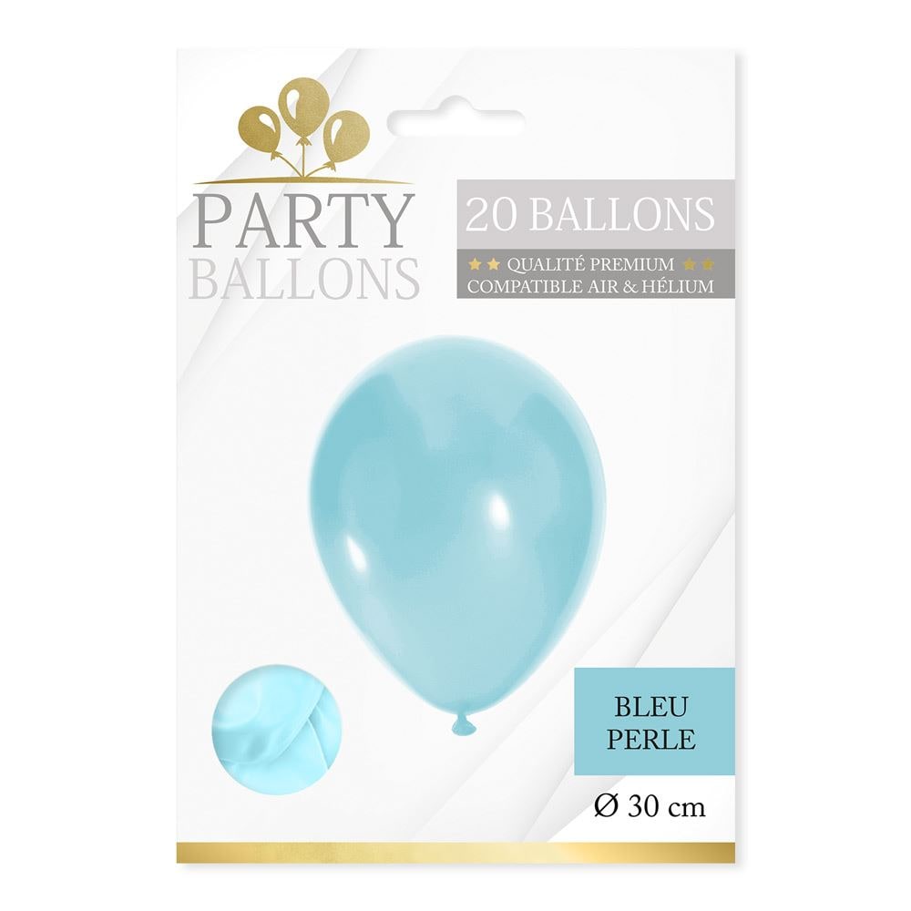 20 ballons pastel 30 cm, 6 coloris
