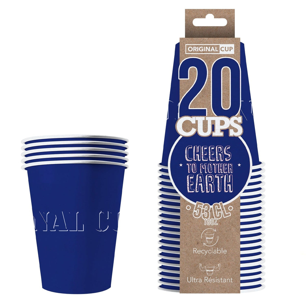 20 gobelets en carton 53 cl