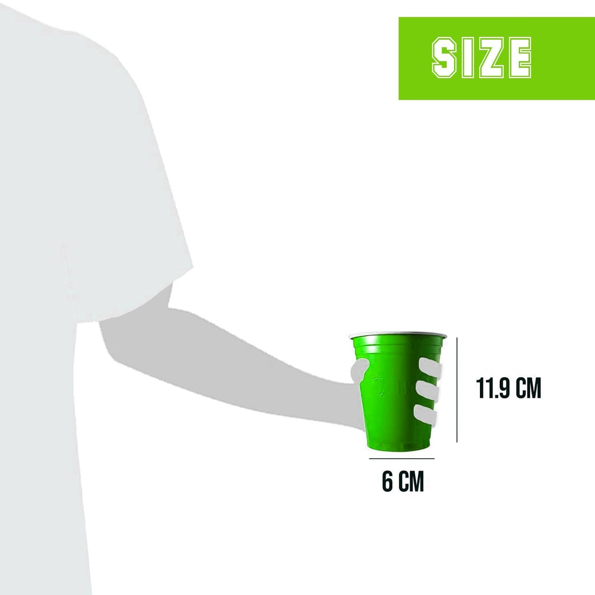 20 gobelets réutilisables vert fluo 53 cl — vue 4