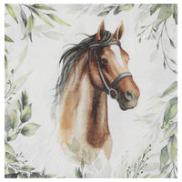 20 serviettes cheval