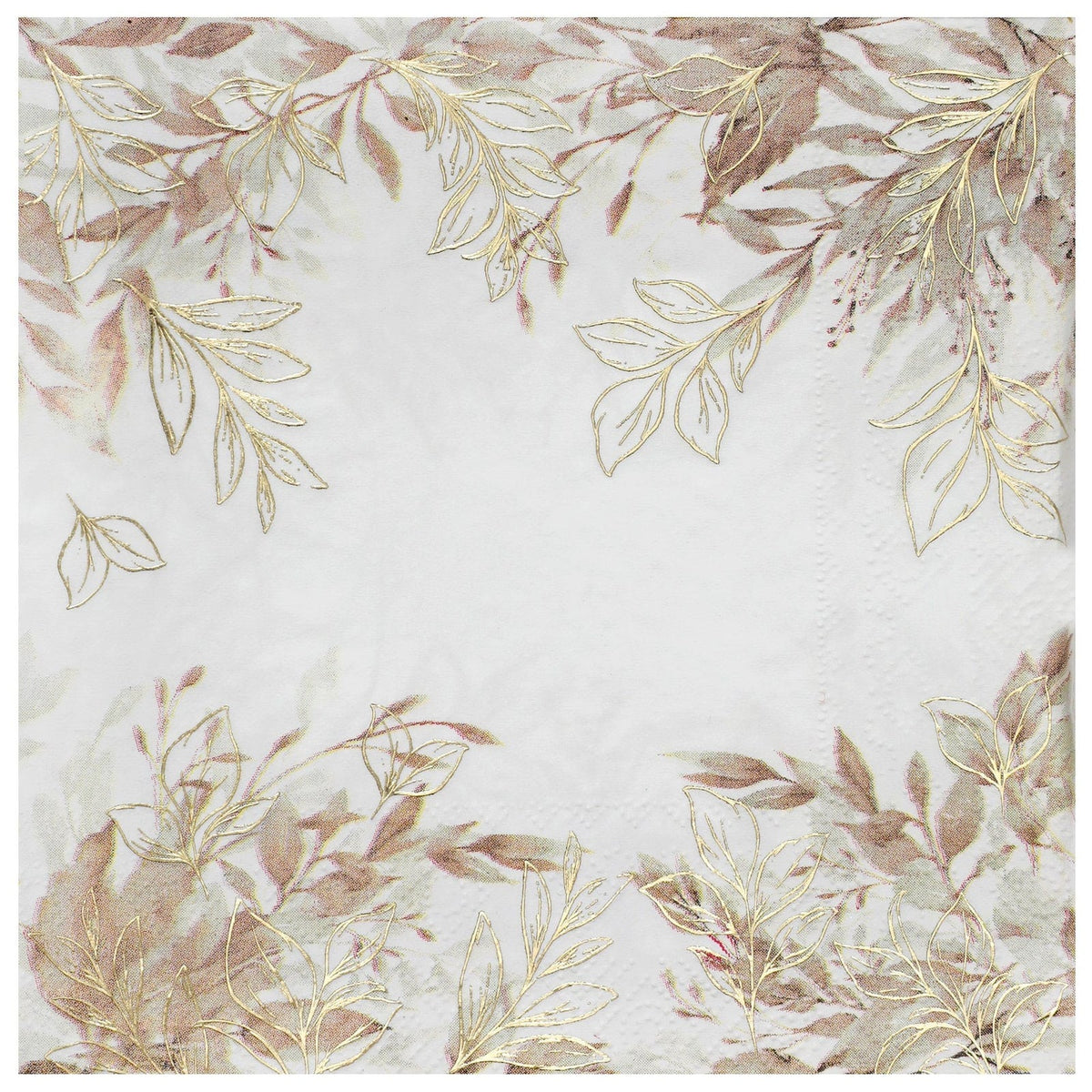 20 serviettes feuillage, vert ou naturel, 33 x 33 cm — Naturel