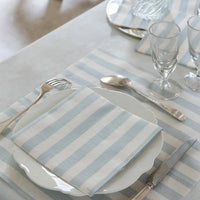 20 serviettes intissé Rayure bleu gris, 40 x 40 cm — vue 2