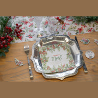 20 serviettes Joyeux Noël, couronne de houx — vue 2