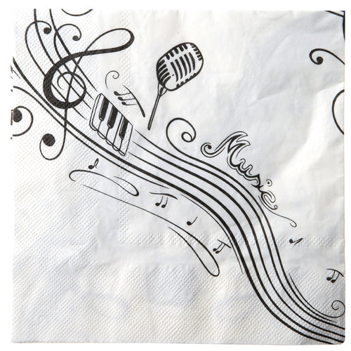 20 serviettes Music, notes de musique