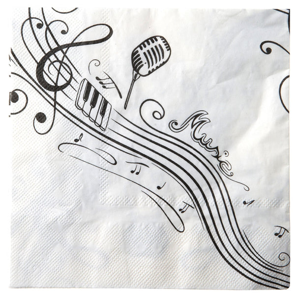 20 serviettes Music, notes de musique