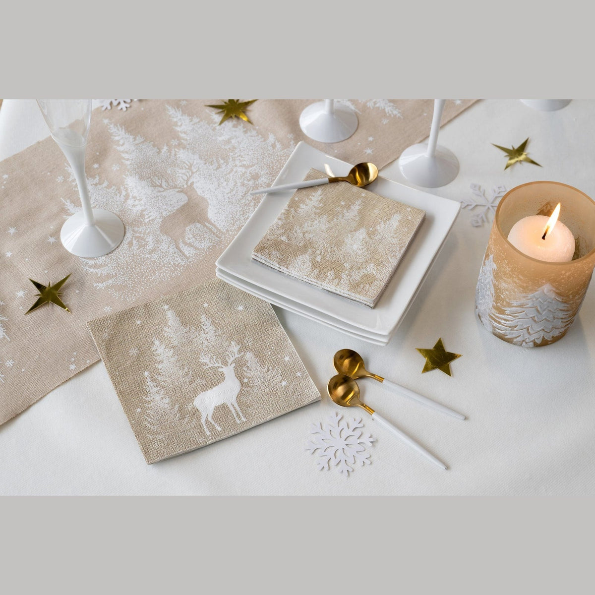 20 serviettes Noël sous la neige, 25 ou 33 cm — vue 3