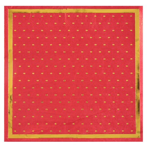 20 serviettes à pois dorés, noir ou rouge — vue 2